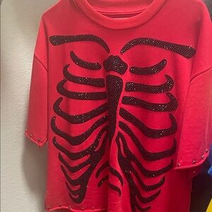 Red Skeleton Graphic Tee